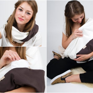 Super SALE - MANIA nursing scarf Milchcafe - nursing scarf nursing cloth with insert for nursing pad - only in size. L/XL