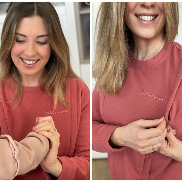 Talla XL Oferta Especial - Suéter de Lactancia Mania para Lactancia Issy FilterFree Cedar