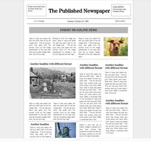 4 Page Newspaper Template Google Doc Etsy