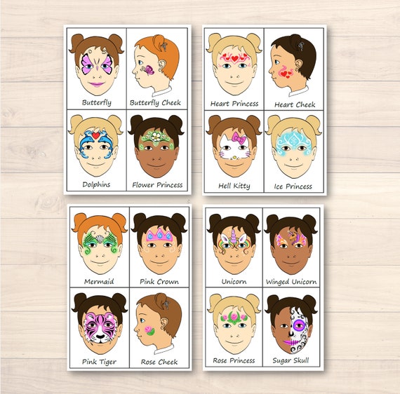 Pack of 16 Girl Face Designs Digital Download Printable Display Face