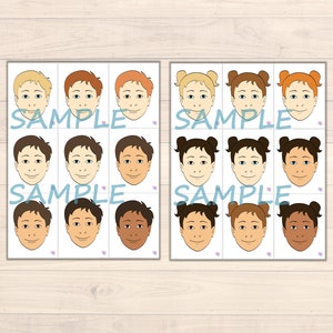 Face Paint Blank Faces for Practice - Pack of 18 Face Template ...