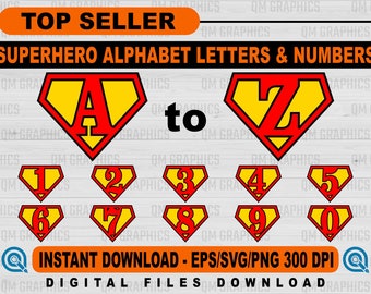 superman alphabet etsy