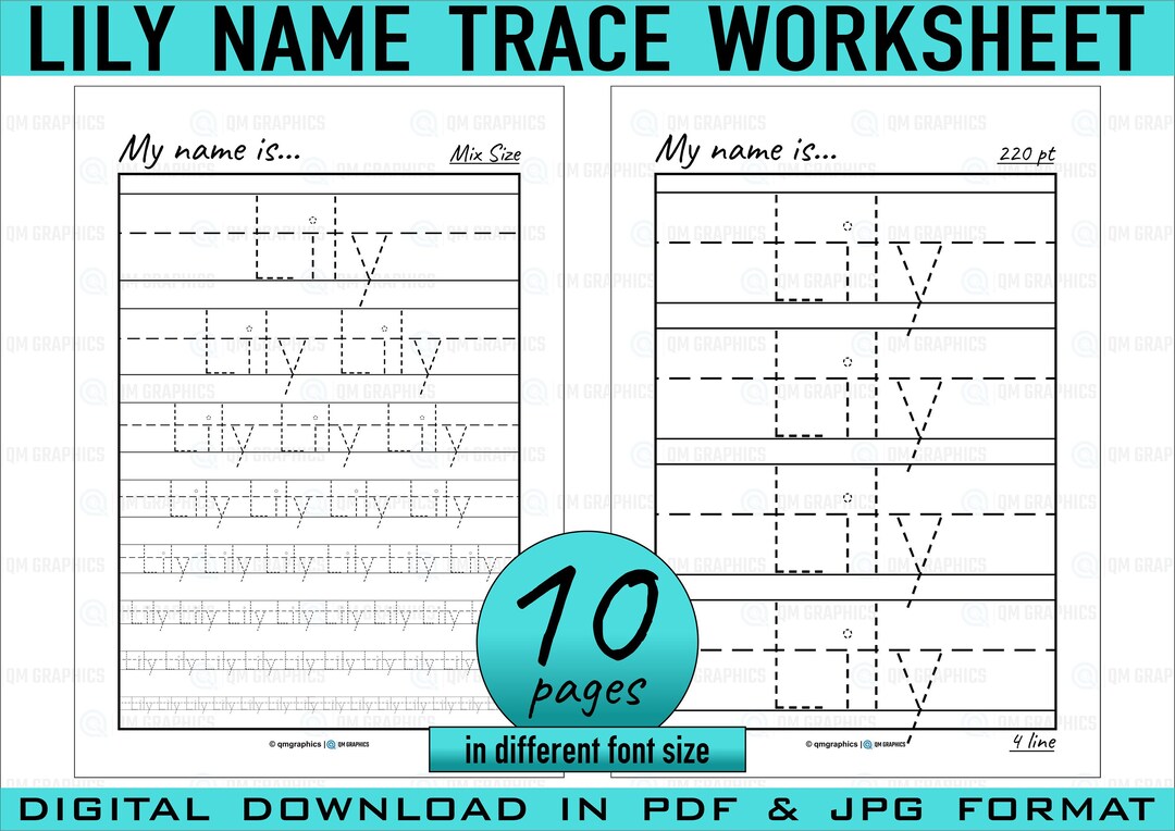 Lily Personalize Name Tracing Worksheet, Personalized Name Tracing