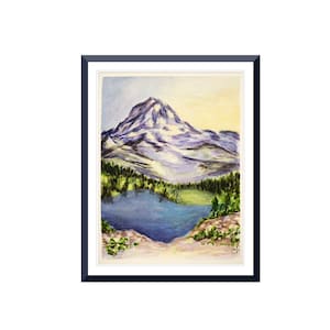 Mount Rainier National Park Art Painting, Mountain Art Print for Nature Lover Gift,  Travel Gallery Wall, Washington Decor, Erica Prasad Art