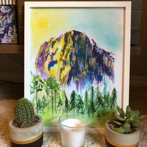 Yosemite National Park Gift Art Painting Print Outdoor Lover image 4