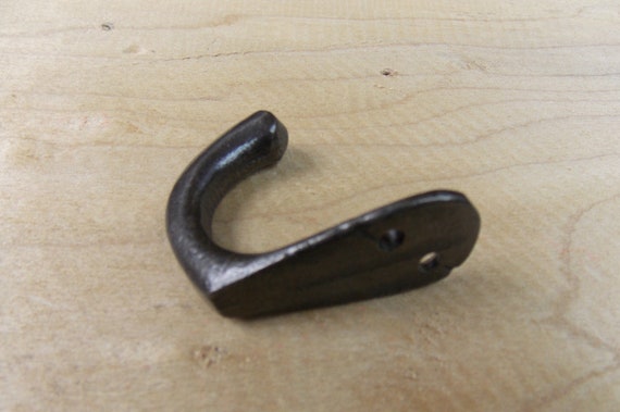 Lot 2 Antique-Style Very Small 1.5/" Cast Iron Cup Robe Coat Hook Hat Jewelry