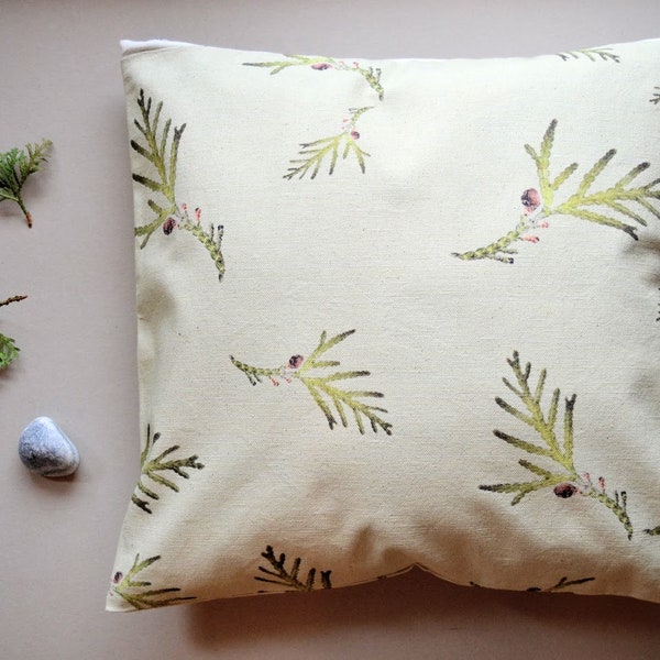 Pillowcase 40x40 Biostoff Green Forest/Deco Cushion/ Natural motif/ Bio-Cotton/ Fabric print digital environmentally friendly/ Organic fabric/ Heimtextil