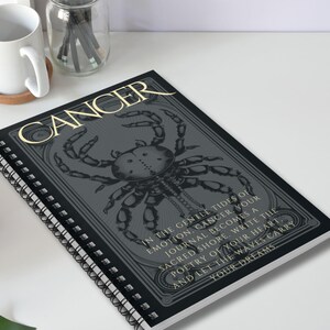 Cancer Zodiac Tarot Notebook, Personalized Manifestation & Dream Journal, Water Sign Spell Book, Inspirational Zodiac Gift