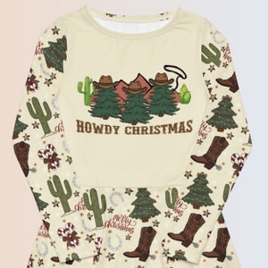 Cowgirl Christmas Dress: Southwestern Holiday Party Midi Plus Size