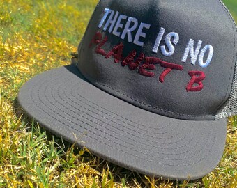 There is No Planet B Mesh Back Snapback Hat, Environmental Climate Change Awareness Hat, Gift for Environmentalist Hiker Naturalist