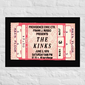 The Kinks 1978 Konzertkarten-Poster punk - rock