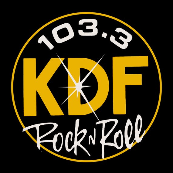 KDF Nashville Sticker – Rock Radio Decal – Vintage Music Bubble