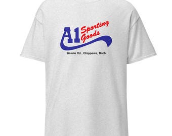 Camiseta Freaks and Geeks – Camiseta con el logo de A1 Steak – Gráfico de disfraz de comedia televisiva retro