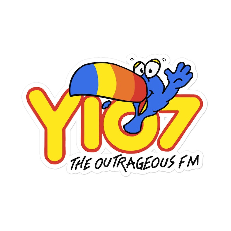 Y107 Bubble-free stickers nashville music city retro radio station