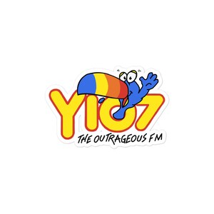 Y107 Bubble-free stickers nashville music city retro radio station