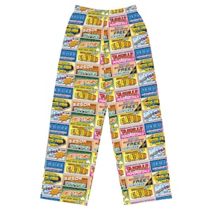 Idiocracy Wide Leg Pants – All Over Print Costume – Mike Judge Comedy Outfit