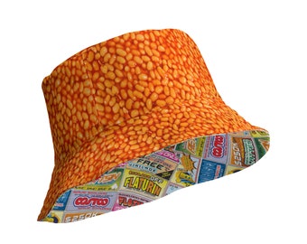Sombrero tipo pescador de Idiocracia – Reversible con estampado de judías al horno – Gorra inspirada en la película de comedia