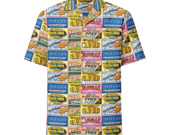 Vintage Penney's Towncraft Rayon Shadow Plaid Loop Collar Shirt M