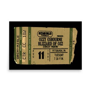 Ozzy 1981 Konzertkarten-Poster Blizzard of Ozz Metal-Rock unter 20