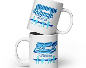 Running Man Mug – Retro 80s Movie Coffee Mug – Game Show Inspired Double Sided Mug