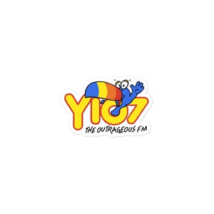 Y107 Bubble-free stickers nashville music city retro radio station