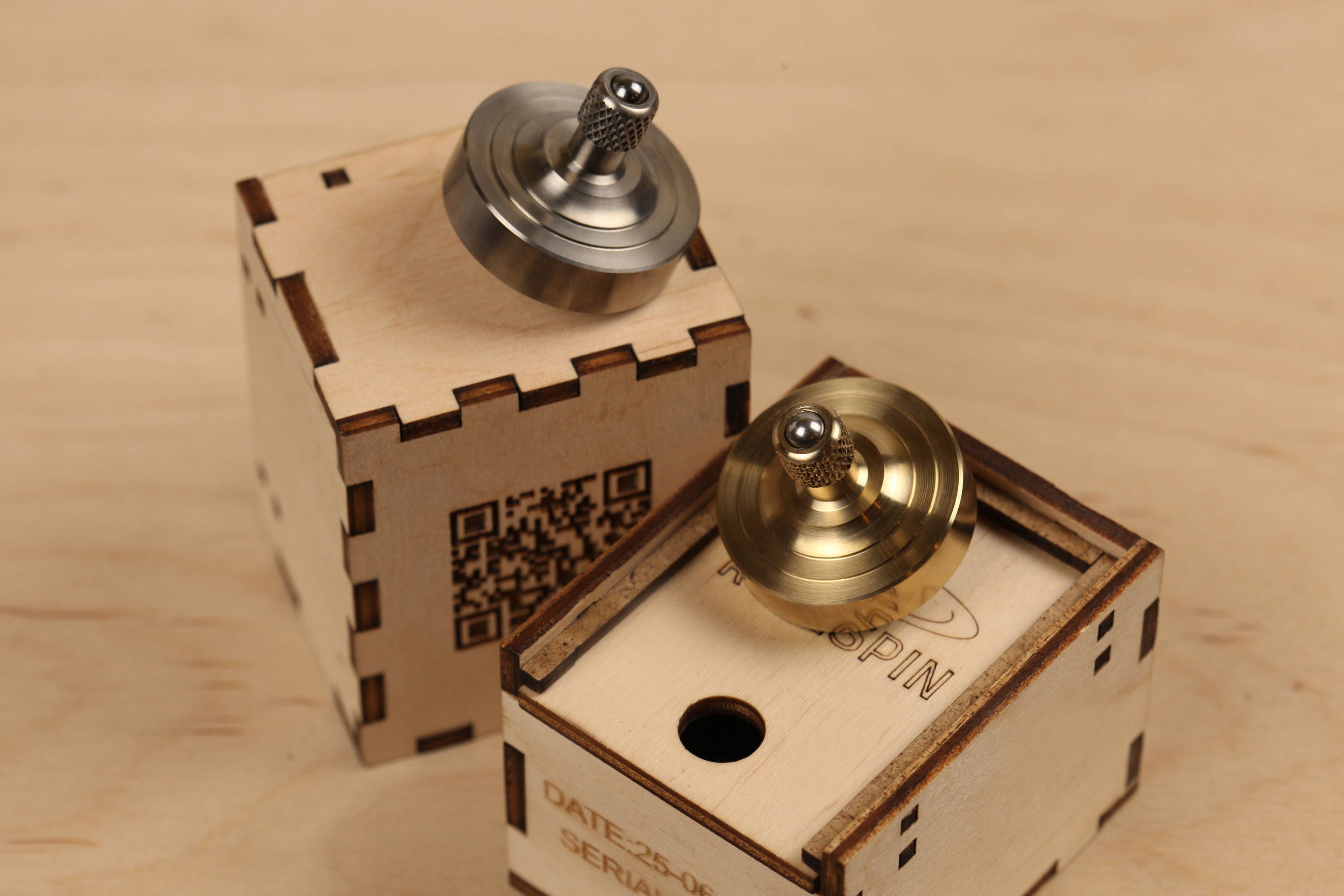 Set of 2 EDC Spinning Tops Titanium & Bronze EDC Spin Top Etsy