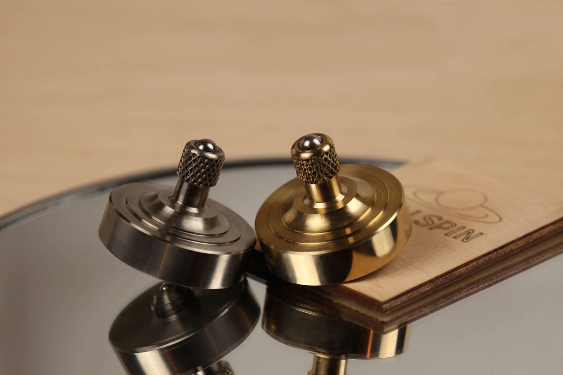 Set of 2 EDC Spinning Tops Titanium & Bronze EDC Spin Top Etsy