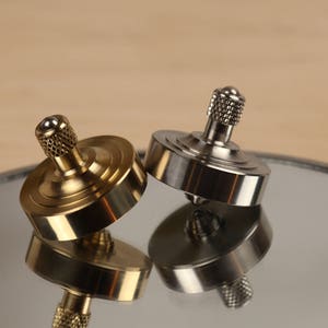 Set of 2 spinning tops Bronze & Stainless Stell EDC Spin top Gift for Him RollSpin Kickstarter boyfriend gift Spinner image 4