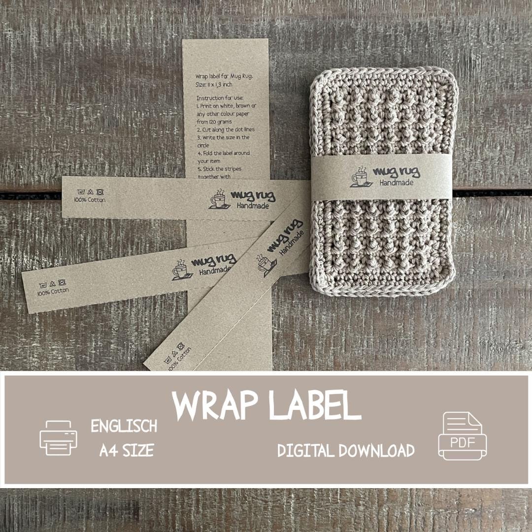 Handmade Rug Label Mug Rug Wrap Label - PDF Printable File for Mugrug – Wrap for Handmade ...
