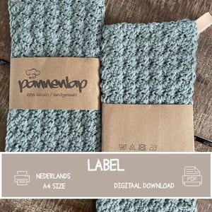 Étiquettes pour maniques - Fichier PDF imprimable pour emballer les maniques - Imprimer l'étiquette - Étiquette avec instructions de lavage