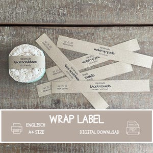 Face Scrubbies Label -PDF Printable file for Cotton Face Scrubbies –wrap for handmade cotton make-up remover–label with washing instructions