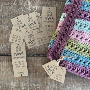 Tag Scarf - PDF Printable file for scarf - label for handmade scarf - tag with washing instructions - print tag for scarf