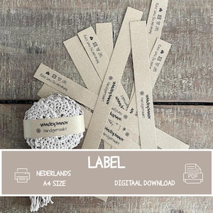 Label Windspinners - PDF Printable file for winding windspinners - print label - label with washing instructions