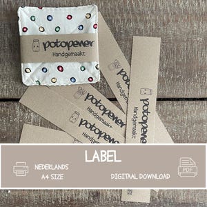 Étiquette pour ouvre-bocal - Fichier PDF imprimable - Emballage pour ouvre-bocal - Étiquette imprimable pour un ouvre-bocal fait main - Étiquette avec instructions de lavage