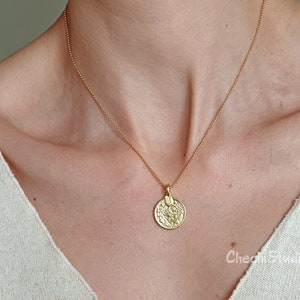 Gold Coin Necklace, Gold Medallion Necklace, Dainty Gold Necklace, Delicate Gold Necklace, Ottoman Coin Necklace, Layering Necklace