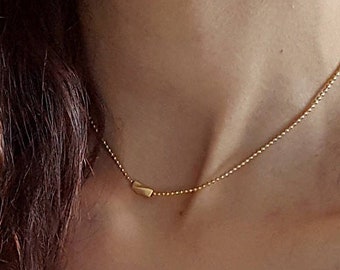 Collar de oro delicado, collar con cuentas de oro, collar minimalista, collar delicado, collar de oro simple, collar de capas