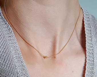Dainty 22K Gold Plated Beaded Choker Necklace