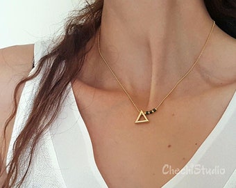 Minimalist Gold Necklace, Geometric Jewelry,  Triangle, Star, Hoop, Hexagon