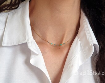 Collier Pendentif Fait Main Avec Perles Miyuki Rocailles - Girocollo - Neuf Avec étiquettes