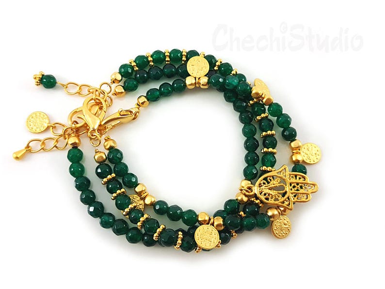 Gemstone Bracelet Boho Bracelet Beaded Bracelet Set Gemstone Jewelry Bridesmaid Gifts Stacking Bracelet Gold Charm Bracelet