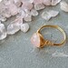 Rose Quartz Ring, Wire Wrap Ring, Healing Crystal, Raw Gemstone Ring, Heart Chakra Ring, Gold-Silver Plated Stacking Rings, Dainty Wire Ring 