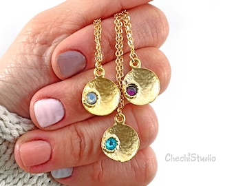 Collana d'oro Birthstone, collana d'oro Dainty, gioielli Birthstone
