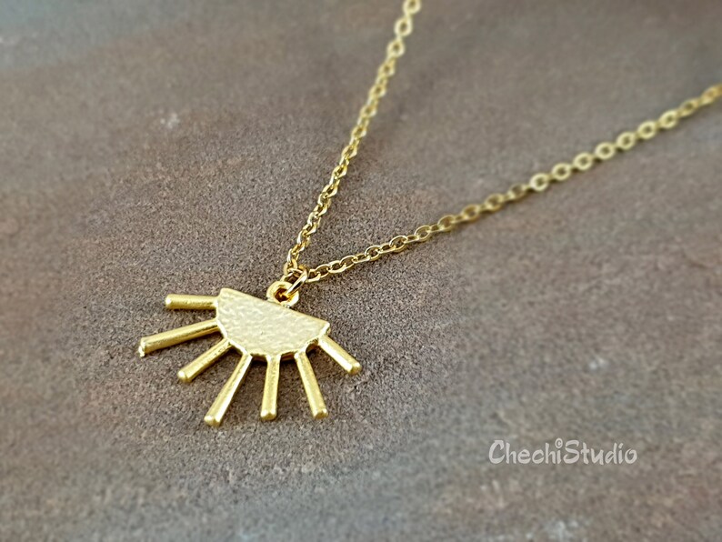 Bethany Dainty Gold Sunburst Necklace main image 1