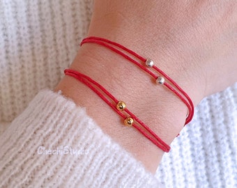Red String Bracelet, Stacking Bracelets, Red Kabbalah Bracelet, Red Cord Bracelet, Adjustable Wish Bracelet, Red Good Luck Bracelet