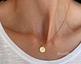 Gold Coin Necklace, Dainty Gold Necklace, Gold Medallion Necklace, Gold/Silver Necklace, Ottoman Turkish Coin Necklace, Layering Necklace