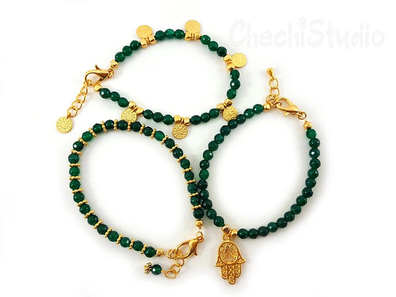 Gemstone Bracelet Boho Bracelet Beaded Bracelet Set Gemstone Jewelry Bridesmaid Gifts Stacking Bracelet Gold Charm Bracelet