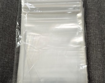 100 8" x 12" Large Clear Poly Bags 2 Mil with Reclosable Zipper