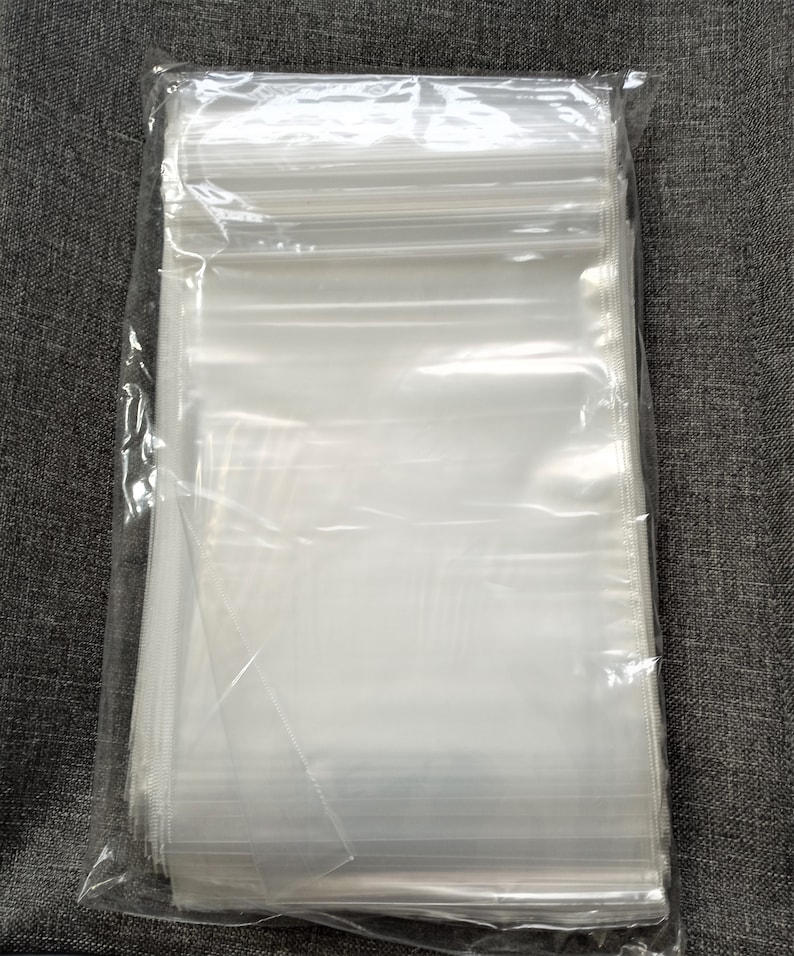 100 8 x 12 Large Clear Poly Bags 2 Mil with Reclosable Zipper image 1