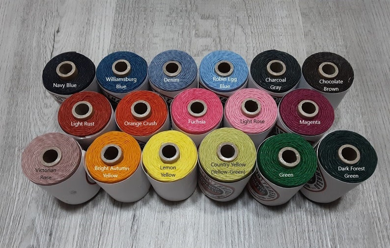 Four Ply Waxed Irish Linen Thread 4 Ply Colorful and Bright Selection image 2