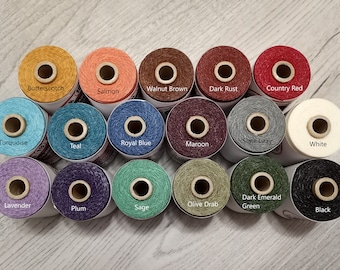 Two Ply Waxed Irish Linen Thread (2 Ply) Colorful and Bright Selection
